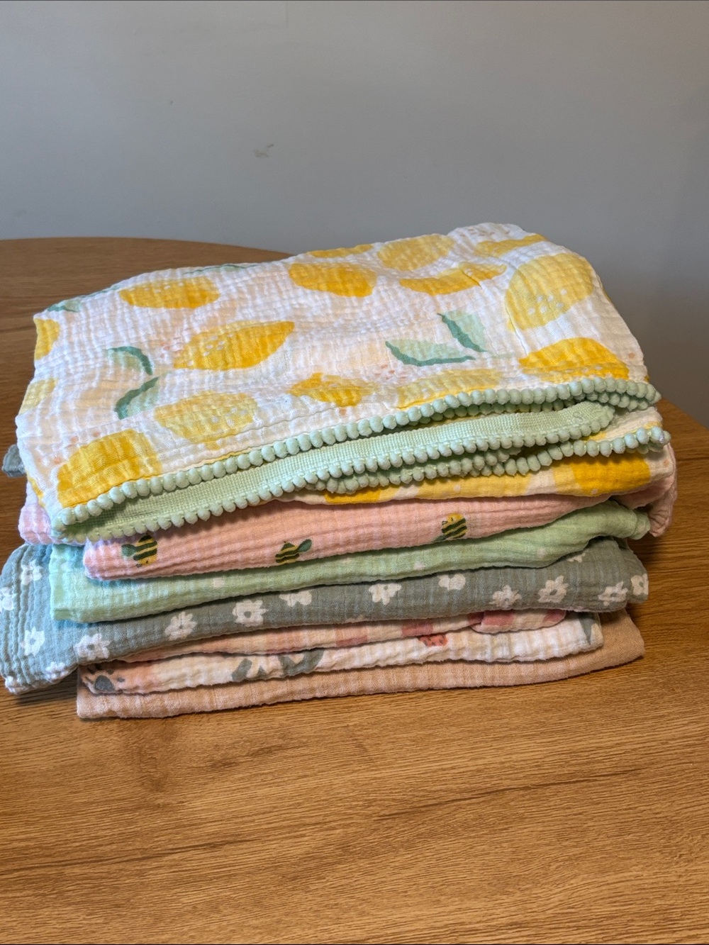 cloud island Pastel Muslin Swaddle Set - Yellow, Green, Pink, Gray